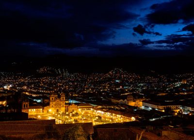 Centro histórico de Cusco de noche